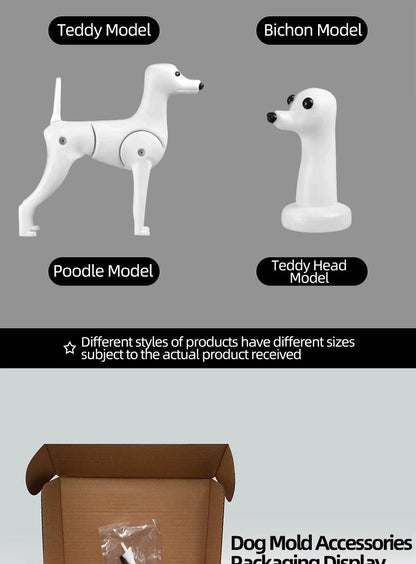 Pet Grooming Practice Poodle Model — Full Body Simulation Dog Mannequin for Grooming Training