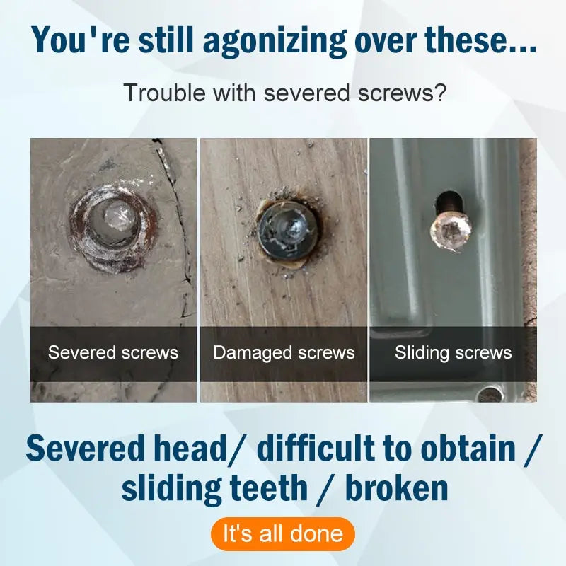 Double Head Screw Extractor Set | Broken Thread & Wire Remover, 4341 Hexagon Drill for Broken Screws