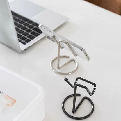 Desktop Metal Phone & Business Card Holder – Office Stand Organizer for Name Cards