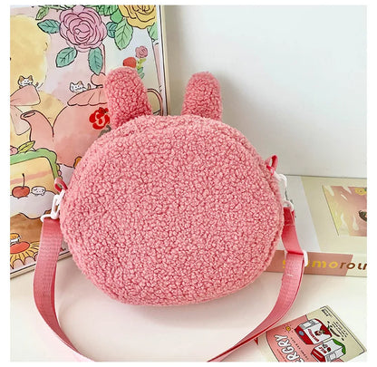 Labu Cartoon Crossbody Plush Bag – Kids Backpack & Shoulder Bag Doll Change Purse, Perfect Gift for Girls