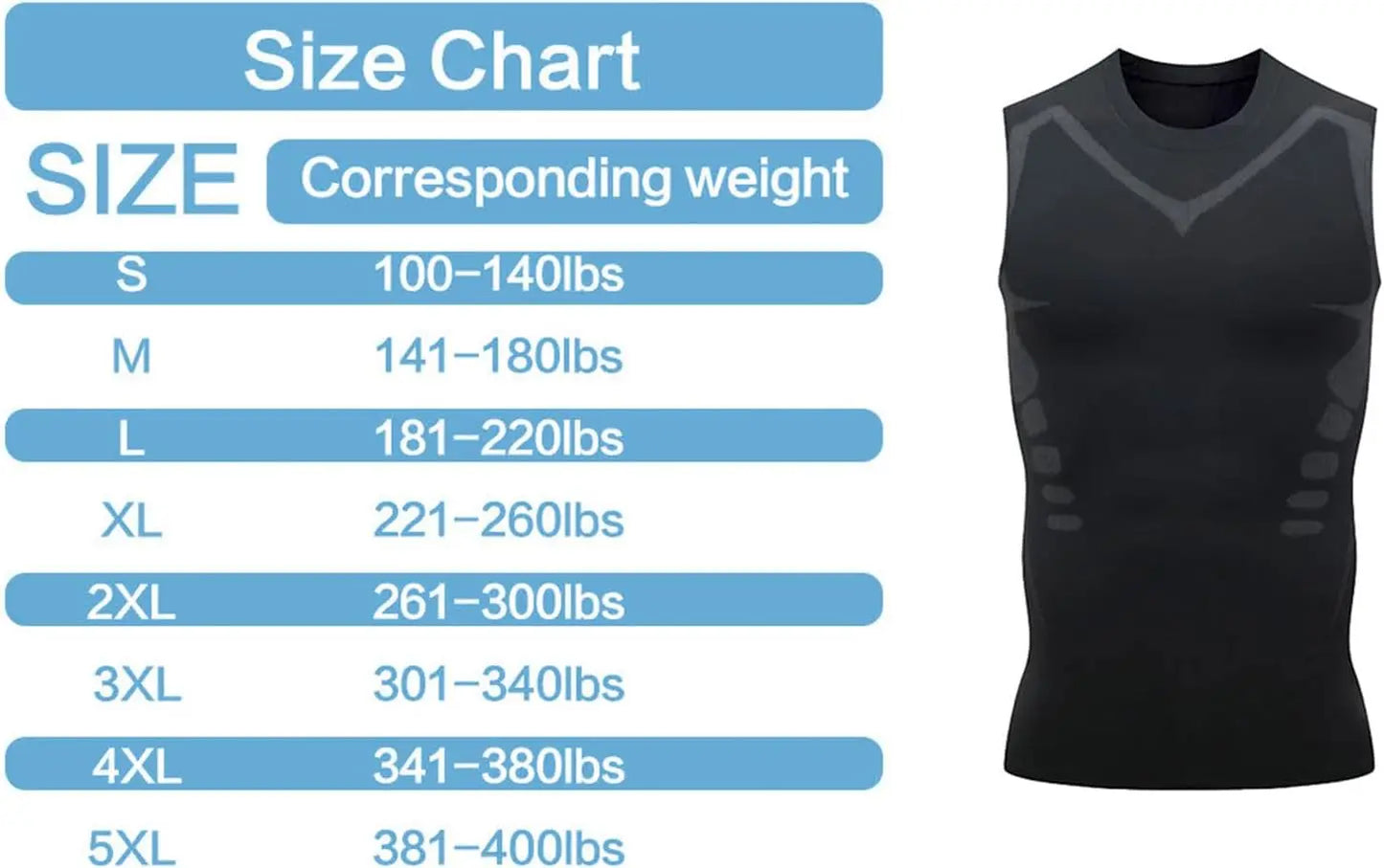 Ionic Shaping Vest for Men – Ice-Silk Slimming Body Shaper, Compression Tank Top & Tummy Control Sleeveless Fitness Shirt