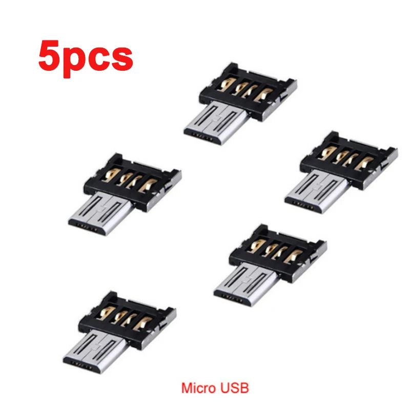 1-10PCS OTG Micro USB to Type-C Adapter – USB-C Male to USB 2.0 Female Data Connector for MacBook, Samsung, Xiaomi, Huawei, Android Phones