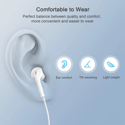 Original Wired Earphones – Compatible with iPhone 12-17, Samsung, Lightning, USB-C & 3.5mm Devices