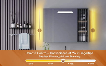 50cm/80cm Rechargeable Wall Light – Wireless Dimming LED Lamp with Remote Control, Modern Night Lamp for Bedroom