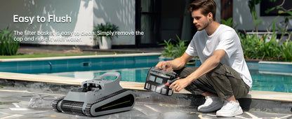 (2025 New) Seauto Crab Pro Cordless Robotic Pool Cleaner – Vacuum for Inground Pools up to 2000 Sq.ft, Wall & Waterline Cleaning