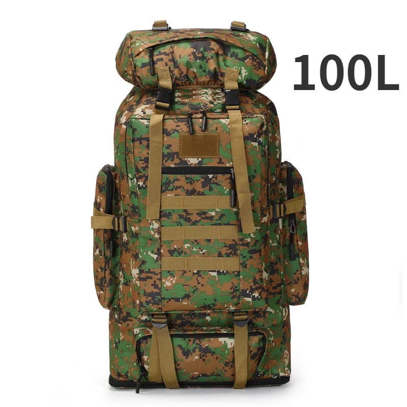 80L/100L Mountaineering Tactical Backpack - Large Outdoor Hiking, Camping & Travel Bag