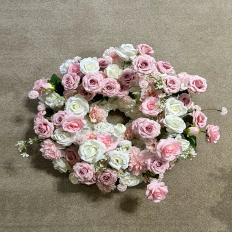 60cm Artificial Flower Wreath – Wedding Table Centerpiece & Backdrop Decoration