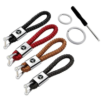Braided Rope Metal Keychain – Car Key Ring for Mercedes Benz W166/W213/W246/W176/W177/W205 C260/C200/C300/C180/C63/W167