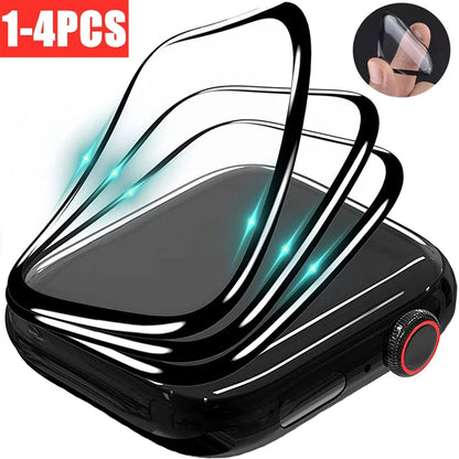 Protector Film for Apple Watch - Curved Screen Protectors for 38mm to 49mm, Compatible with Series 8, 7, SE, Ultra, 9, 10