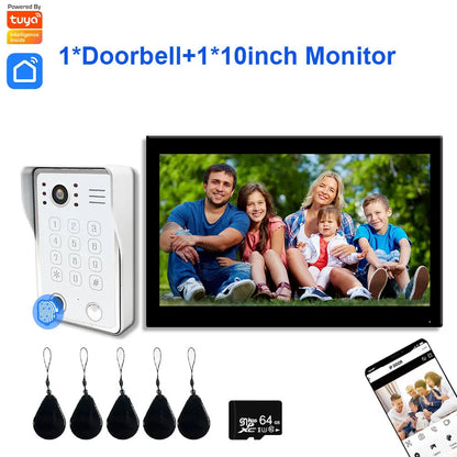 Fingerprint 5-in-1 WiFi Video Doorbell — Tuya Smart 1080P Touch Intercom System for Home Security