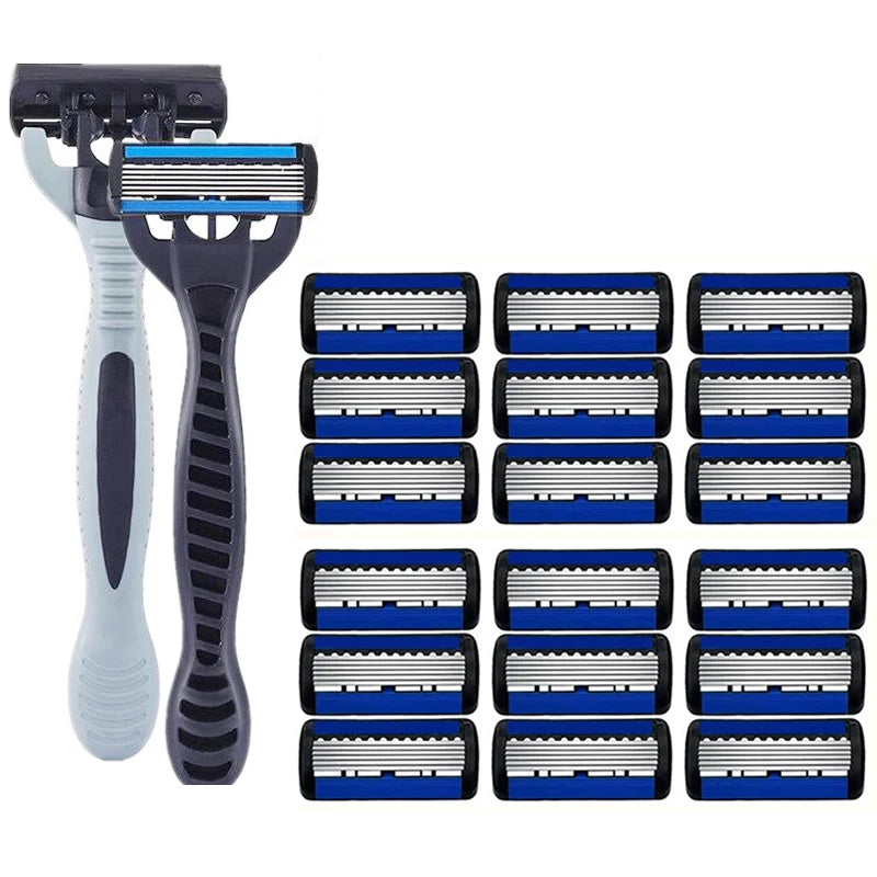 Men’s Manual Safety Razor – 6-Layer Stainless Steel Hair Removal Knife ...