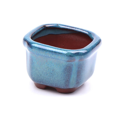 Mini Chinese Style Ceramic Bonsai Pot – Breathable Succulent Planter with Drainage Holes for Home
