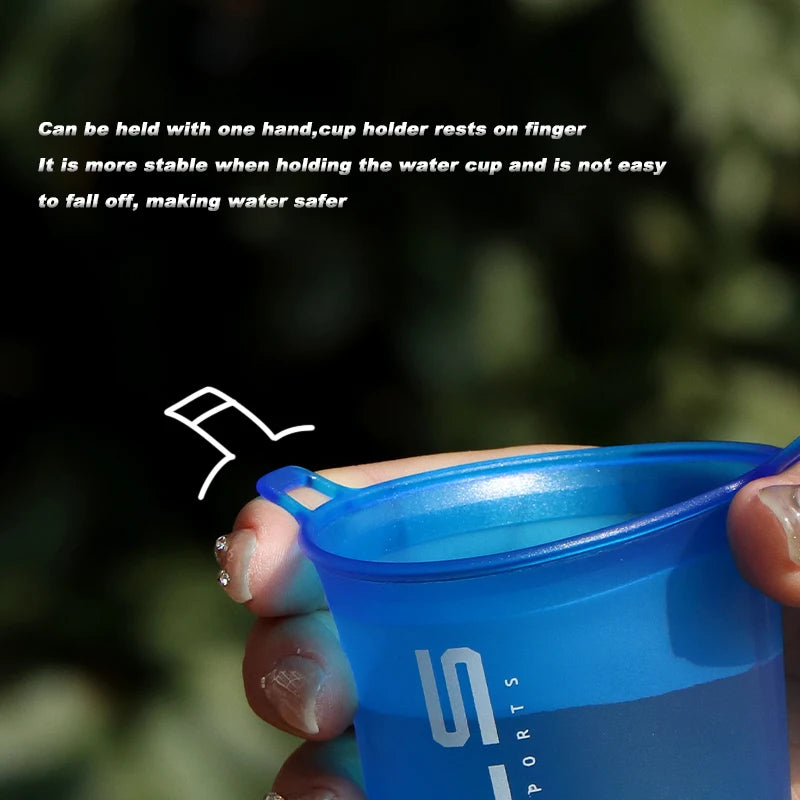 200ml Foldable Sports Water Cup — Lightweight, Portable Soft Cup for Marathon, Running & Cross-Country Activities