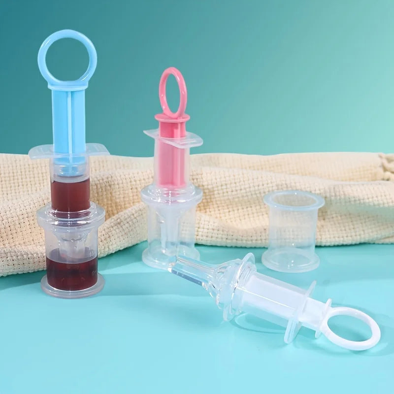 Baby Pacifier Feeder with Liquid Medicine Dispenser - Silicone Needle Design for Safety - Includes 20ml Measuring Cup