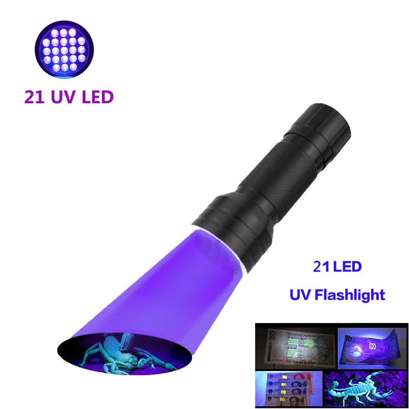 100 LED UV Flashlight 395NM – Black Light Torch for Dog Urine, Pet Stains & Bed Bug Detection