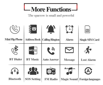 Mini Flip Mobile Phone for Kids – J9 Smallest Clamshell Phone with Bluetooth Dialer & Magic Voice Handsfree Earphone