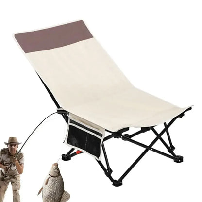 Camping Folding Moon Chair – Portable Ultra-Light Outdoor Chair with Side Pocket for Fishing & Travel