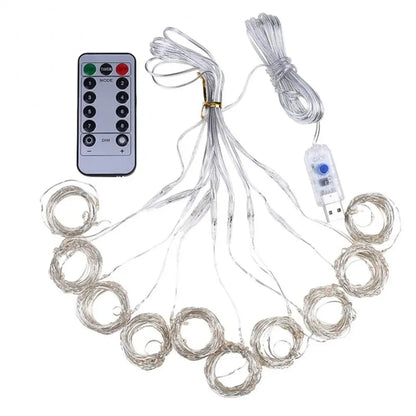 USB LED Curtain String Lights — 3x3/3x2/3x1 Fairy Light Garland for Christmas, Wedding, Home & Bedroom Decoration