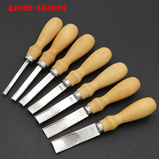 4mm-16mm Leather Edge Beveler Knife – Practical Skiving & Trimming Tool with Wood Handle for DIY Leathercraft