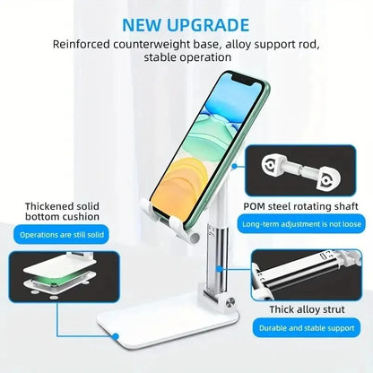Flexible Foldable Mobile Phone Holder Stand: Adjustable Desk Mount Table Bracket - Desktop Lazy Bracket Support for All Phones and Tablets