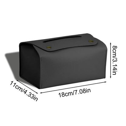 PU Leather Tissue Box – Desktop Storage Organizer for Dining Room, Living Room & Kitchen, 1PC