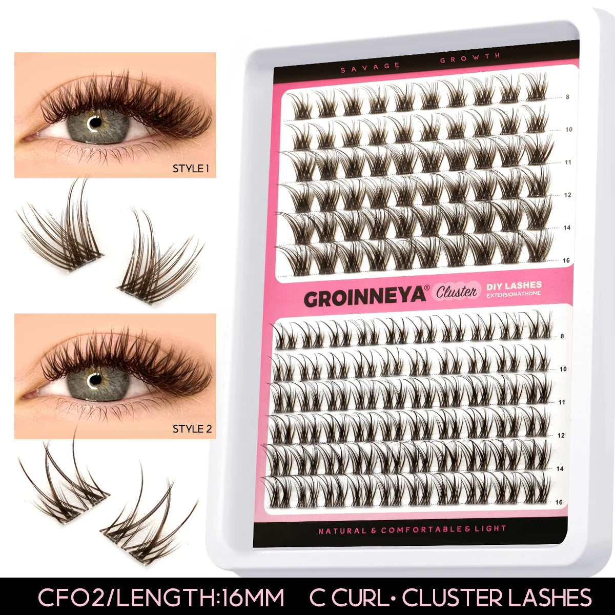 Lash Clusters Extension Kit – Fake Eyelashes Set with Lash Bond, Seal, and Applicator Tool for Makeup