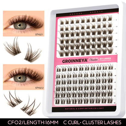 Lash Clusters Extension Kit – Fake Eyelashes Set with Lash Bond, Seal, and Applicator Tool for Makeup