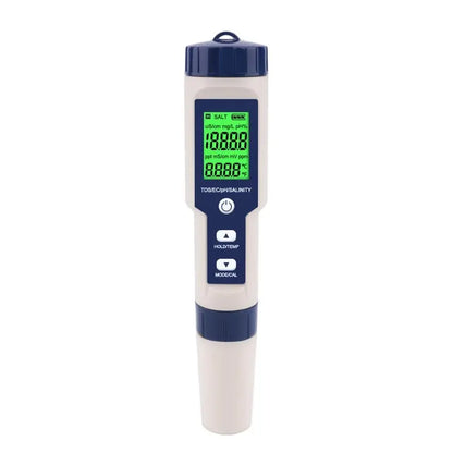 Yieryi TDS, EC, PH, Salinity & ORP Meter - H2, S.G, TEMP Water Quality Monitor for Pools & Aquariums