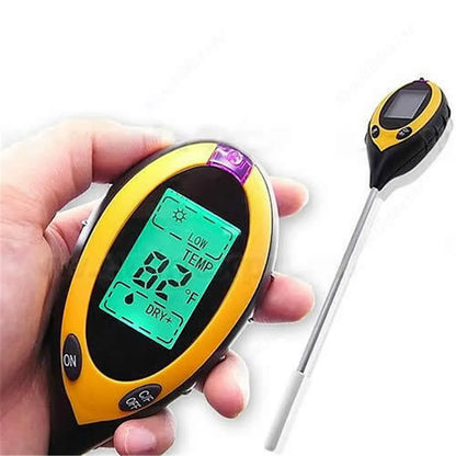 Soil PH Meter Tester - 4 in 1 Soil Tester for PH, Moisture, Temperature, and Sunlight Intensity Measurement - Analysis for Soil Acidity