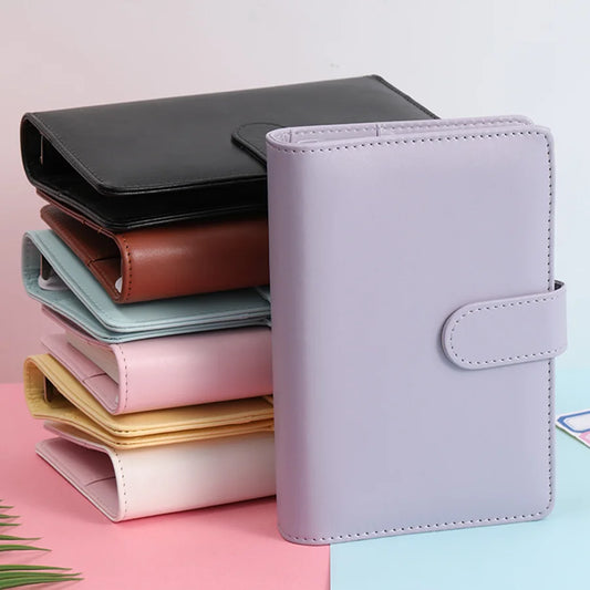 A6 Budget Binder Planner – Colored PU Leather Organizer for Storing $500