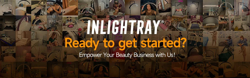 23" OEM 45W LED Eyelash Extension Lamp – Adjustable Brightness Half-Moon Bed Lamp with Ring Light & Free Logo