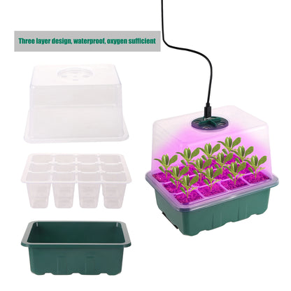 LED Grow Light for Seed Starter — Greenhouse Germination Light, Compatible with Seedling Kits & Humidity Dome