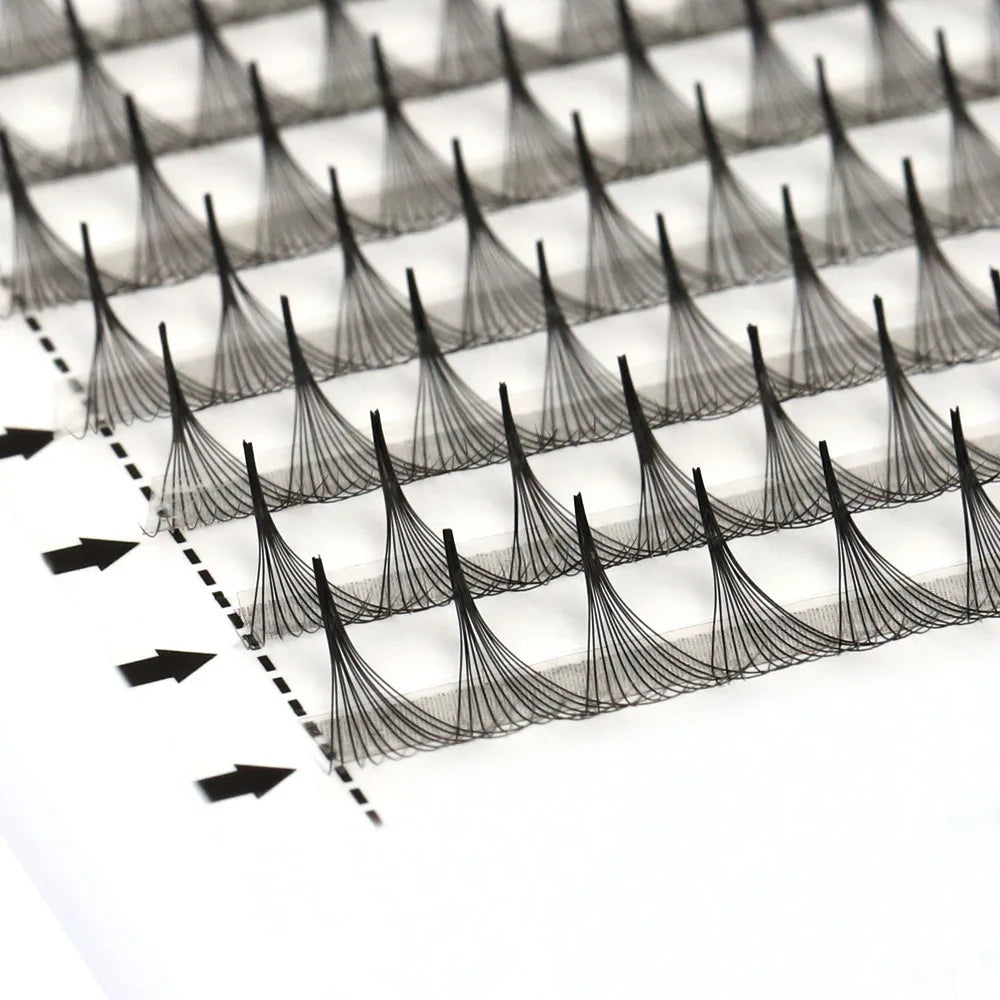 AGUUD 10-Tray Premade Volume Lashes – Super Fans with Needle Stem & Narrow Base for Eyelash Extensions