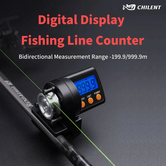 CHILENT 999.9M Digital Fishing Line Counter – ABS Night Display, Fishing Accessories (Battery Not Included)