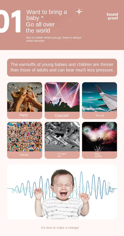 Kids Noise-Cancelling Earmuffs – Soundproof Headphones for Aircraft, Learning & Drums