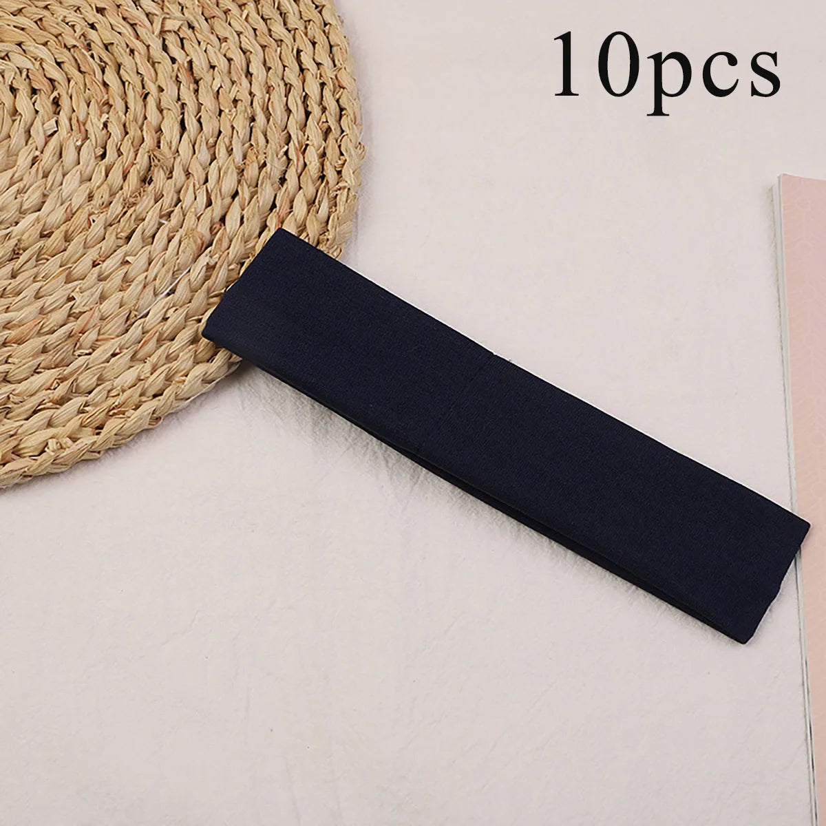 10 Pcs Elastic Hair Bands - Solid Color Fashion Headbands for Women, Sports, Running, Fitness, Yoga & Makeup Accessories