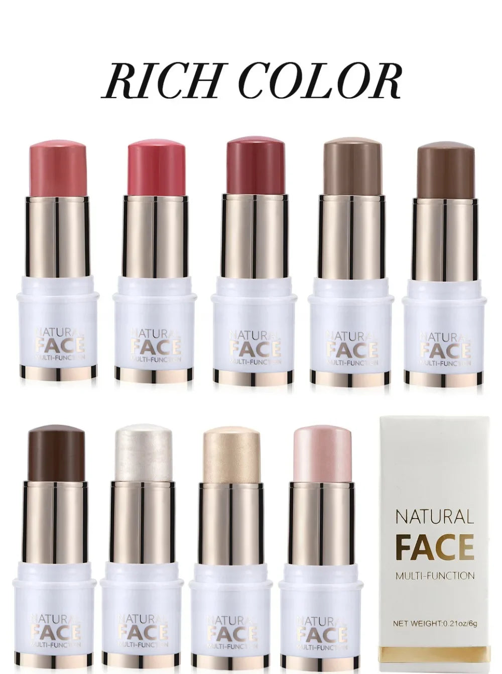 Highlighter Stick – Brightening Skin Tone, Contouring, Natural Stereo Concealer & Multi-Purpose Blush Stick