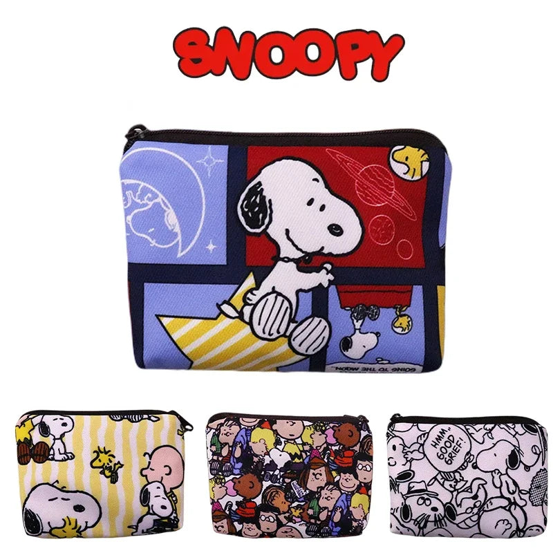 Snoopy Print Mini Coin Purse – Cute Wallet & Card Holder for Women, Girls & Kids, Small Cosmetic & ID Bag