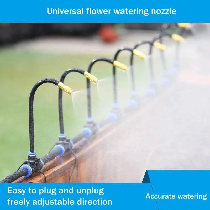 5-20M Automatic Garden Irrigation Kit – Universal Rotating Copper Nozzle Sprinkler for Balcony & Lawn Watering