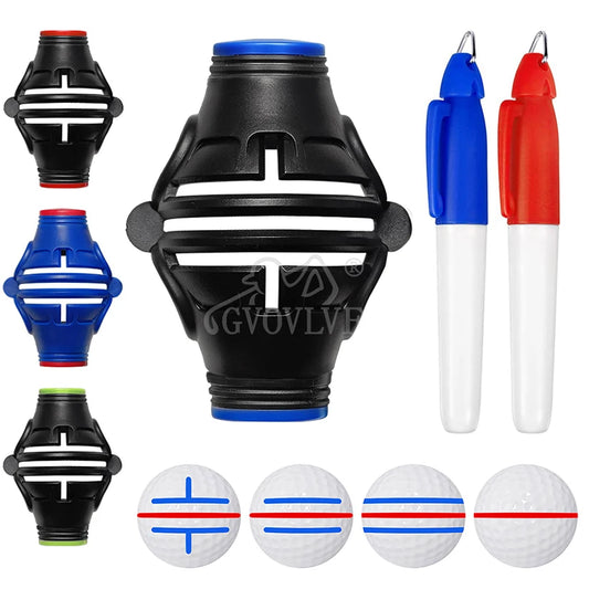 New Golf Ball Markers: 360-Degree and 180-Degree Line Drawing Alignment Tool Kit for Golfers - Golf Ball Line Drawing Marker