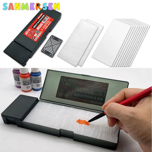 Portable Wet Palette for Acrylic Painting: Model Coloring Tray with Paint Holder - Ideal for Miniatures, Modeling, and Paint Tools