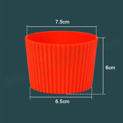 Silicone Coffee Cup Cover & Sleeve — Anti-Scalding, Anti-Slip Universal Tapered Thread Mug Protector for Ceramic & Glass Cups