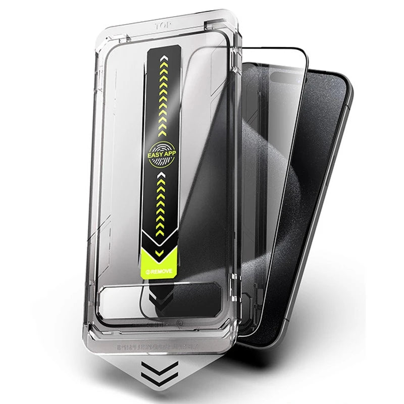 Premium Tempered Glass Screen Protector for iPhone 16 & 15 Pro Max – Easy Install, Dust-Free for iPhone 16 Plus