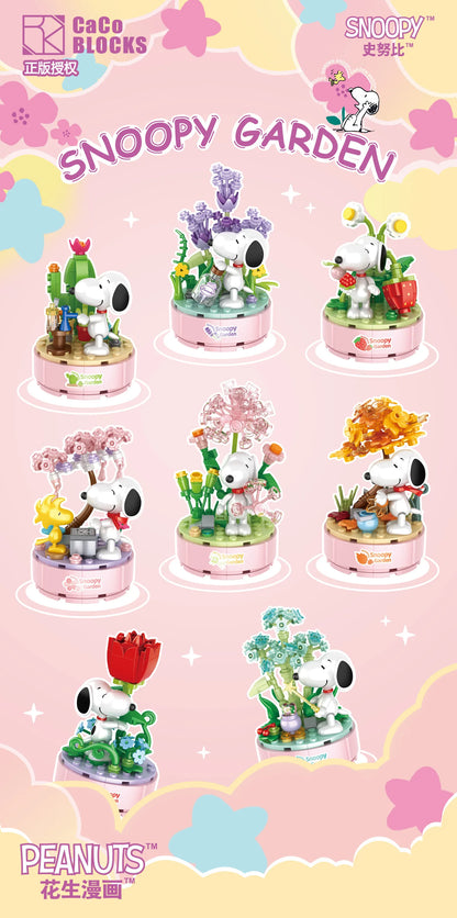 Genuine Snoopy Blind Box Puzzle — Cartoon Scene Building Block Ornaments for Children, Assembled Gift Toy