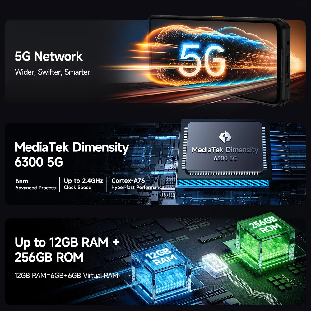 Ulefone Armor 25T Pro 5G Rugged Smartphone – Thermal Imaging, Night Vision, Android 14, 64MP Camera, NFC, Waterproof, 33W Charging