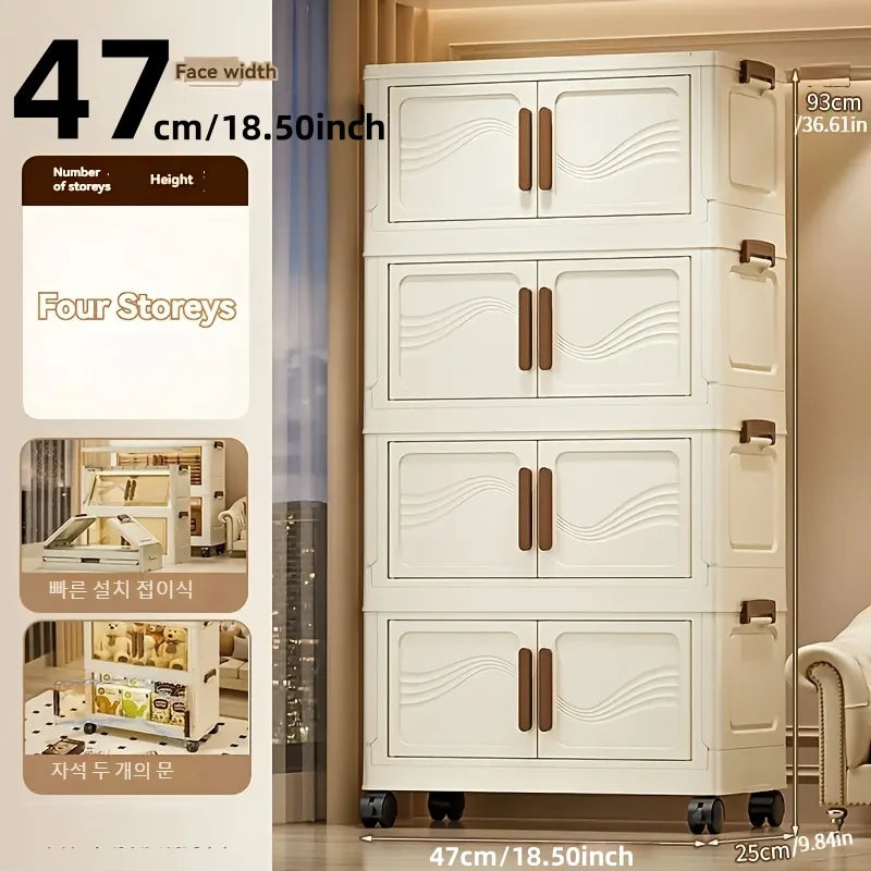 Foldable Storage Box with Clear Door – Durable, Spacious Organizer for Clothes, Books, Toys & Home Essentials