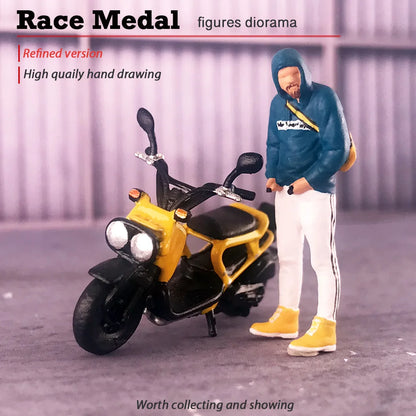 RM 1:64 City Motorcycle Mini Figure Model – Micro Scene Collectible Toy