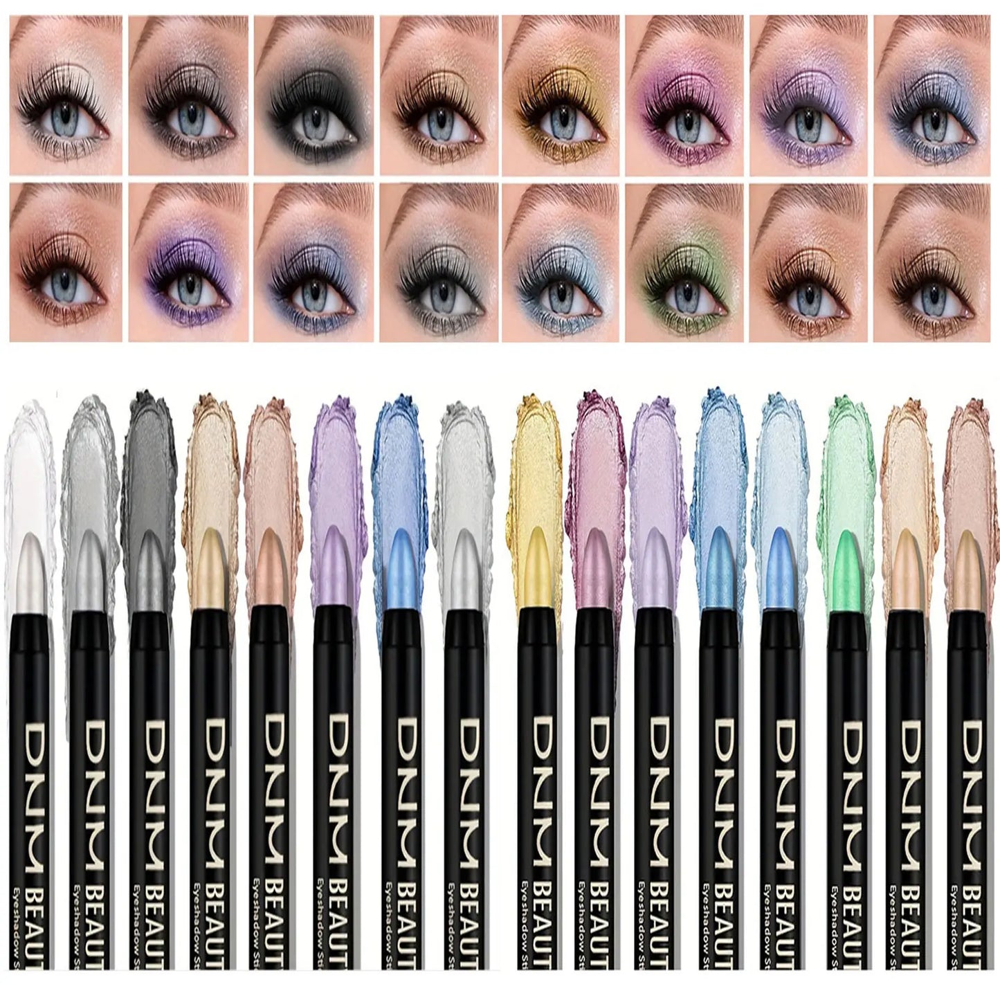 16-Color Pearlescent Eyeliner – Glitter Waterproof, Long-Lasting Non-Smudge Eye Makeup