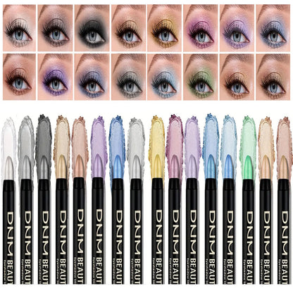 16-Color Pearlescent Eyeliner – Glitter Waterproof, Long-Lasting Non-Smudge Eye Makeup