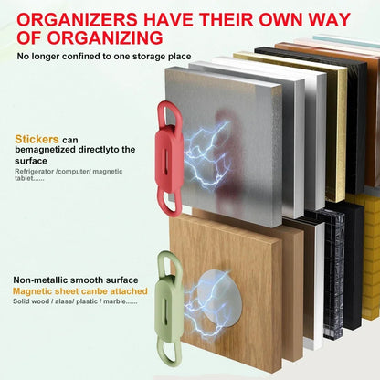 1-5PCS Magnetic Pen & Pencil Holder — Adjustable Silicone Desk, Whiteboard & Refrigerator Organizer